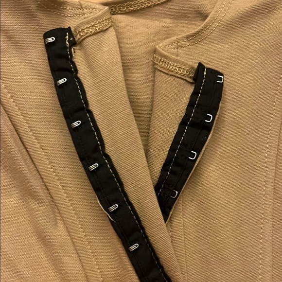 Tan Off-Shoulder Women's Corset Top - Picture 3 of 4